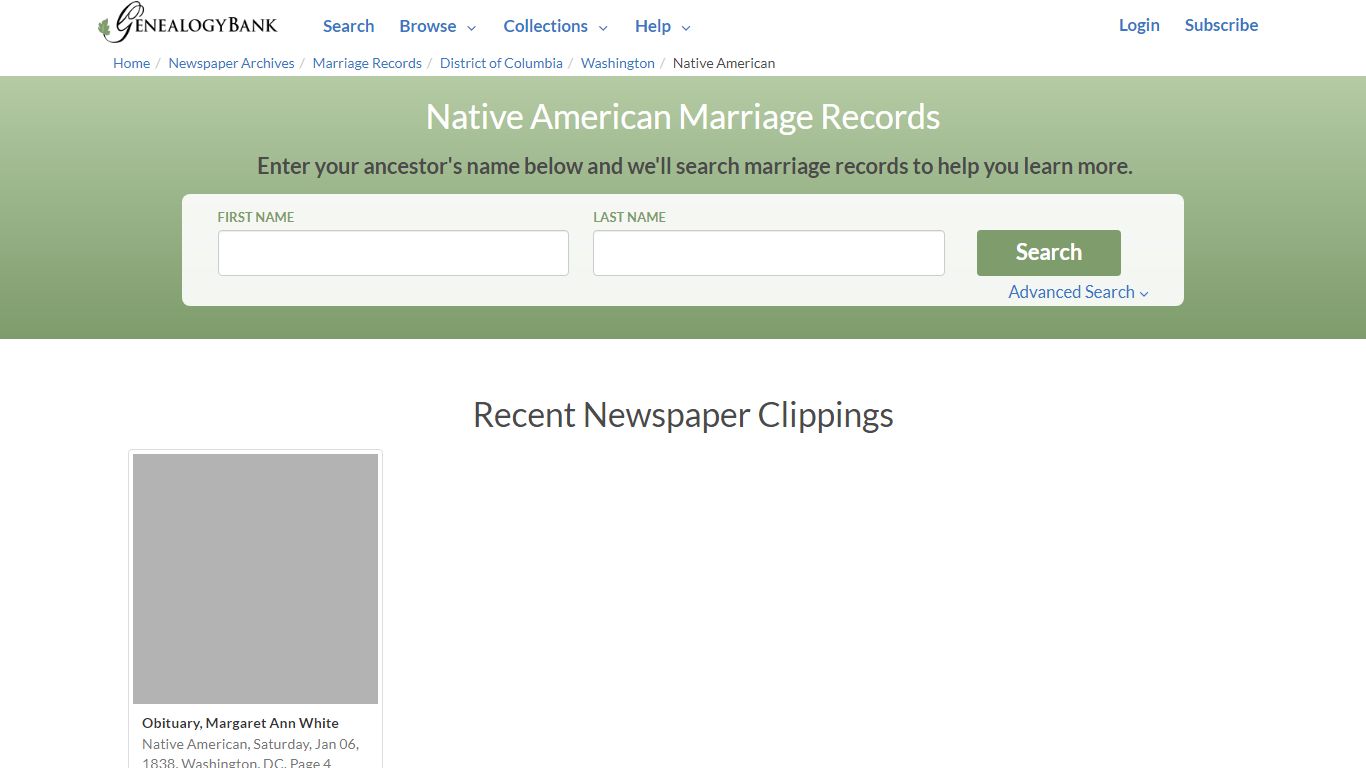 Native American Marriage Records Online Search - NewsBank