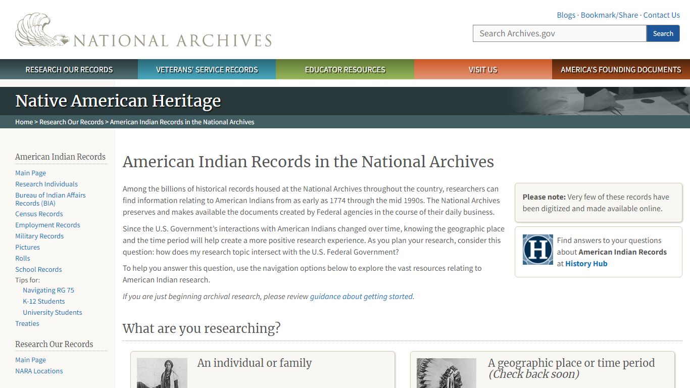 American Indian Records in the National Archives