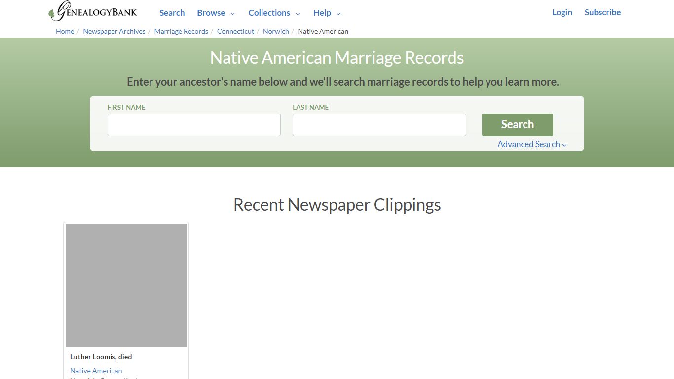 Native American Marriage Records - genealogybank.com