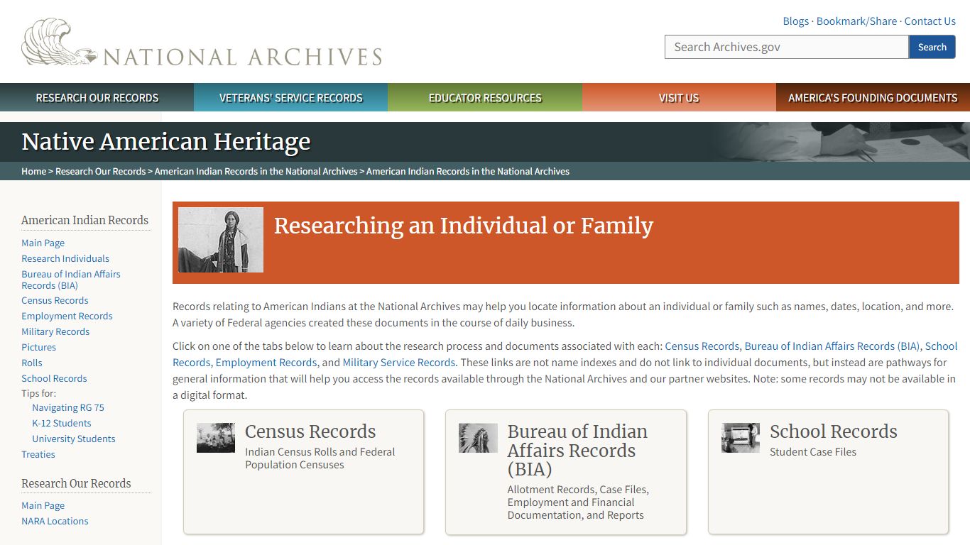 American Indian Records in the National Archives